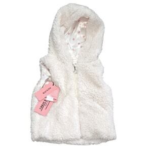 NWT Urban Republic Girls White Teddy Wubby Hoodie Jacket Size 2T